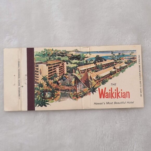 Matchbook Cover Waikikian Hotel Honolulu Hawaii Tiki Polynesian Resort - Picture 4 of 5